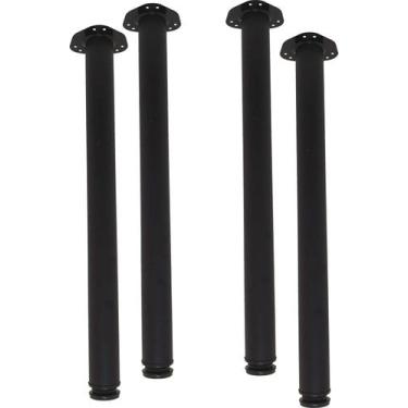 Imagem de Kit 04 pés de mesa  aço preto fosco 71cm + 3cm regulagem - Decorales