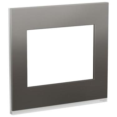 Imagem de Placa 4X4 6 Módulos Metal Grey Orion Class Schneider, Cinza Metalico