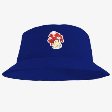 Imagem de Chapéu Bucket Hat Estampado Cogumelo - MP Moda Masculina, Único, Azul