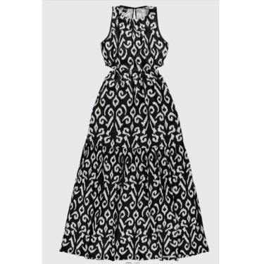 Imagem de Vestido longo estampado com bolso lateral em viscose Enfim