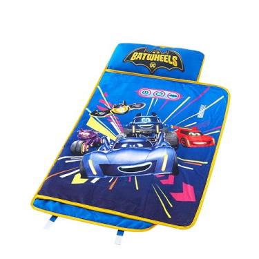 Imagem de DC Batwheels Tapete acolchoado para cochilo infantil com cobertor e travesseiro embutidos, 50,8 cm L x 116,8 cm C