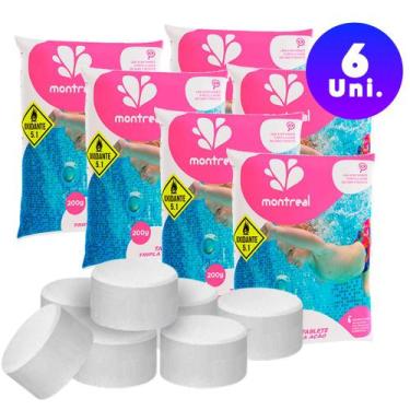 Imagem de Kit Montreal 6 Pastilhas Tripla Ação 200g Para Piscinas
