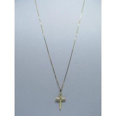 Imagem de Cordão Corrente Veneziana E Pingente Crucifixo Ouro 18k 750 - DR Joias