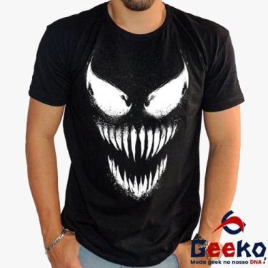 Imagem de Camiseta Venom 100% Algodão Geeko, Preto gola careca, GG