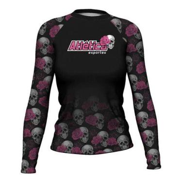 Imagem de Rash Guard Pink Skull Feminina Atlética Esportes, M