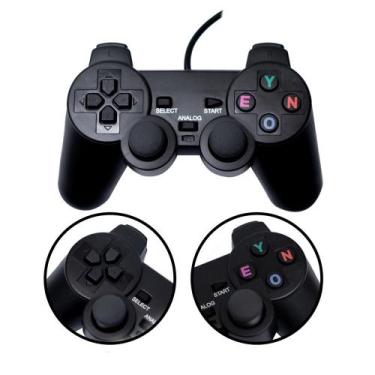 Imagem de KIT 2 Controles Jogos Ps2 Com Fio Manete RESISTENTE A QUEDAS - PS TECH