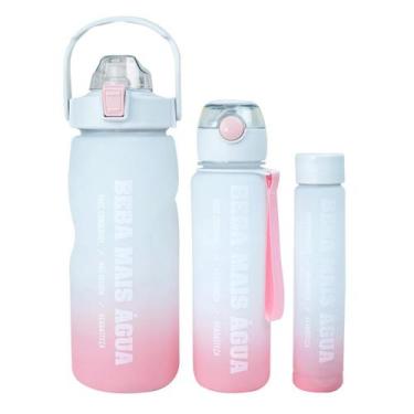 Imagem de Kit 3 garrafas de plástico motivacional 1500ml, 700ml, 300ml - Imporie