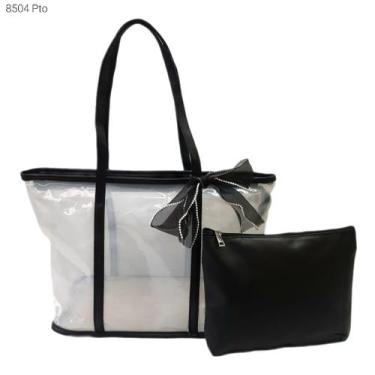 Imagem de Bolsa Feminina Sacola Transparente com Organizador / Necessaire e Lenç