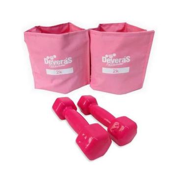 Imagem de kit exercicios par tornozeleira peso 2kg pesos halteres academia 2 kg 