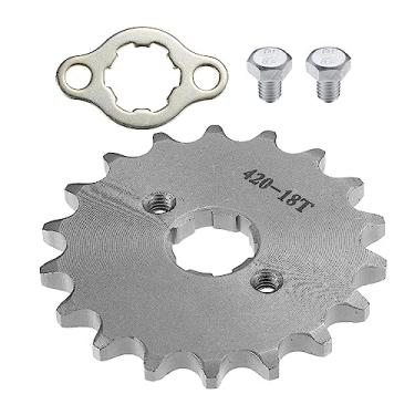 Imagem de X AUTOHAUX 1 conjunto 420 estilo 18 dentes 20 mm ID motocicleta dianteira motor roda dentada adequada para motocicleta 50cc 70cc 110cc 125cc Dirt Pit Bike Mini Bike ATV