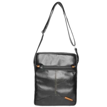 Imagem de Bolsa de Couro Legitimo Masculina e Feminina para Tablet 13 Polegadas Case Transversal Estilo Carteiro (Preta)