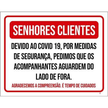 Imagem de Kit 3 Placas Senhores Clientes Acompanhantes Lado De Fora