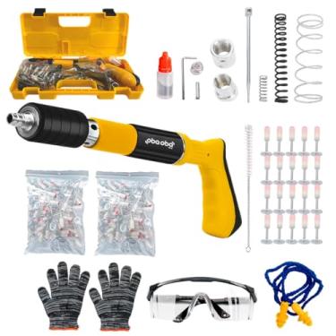 Imagem de Kit de Fixação com Pistola de Rebites, Pinos, Molas, Luvas e Acessórios. Ferramenta de Fixação Finca Pino com Maleta e Acessórios Inclusos. Pistola de Fixação para Pinos – Segurança e Baixo Ruído.