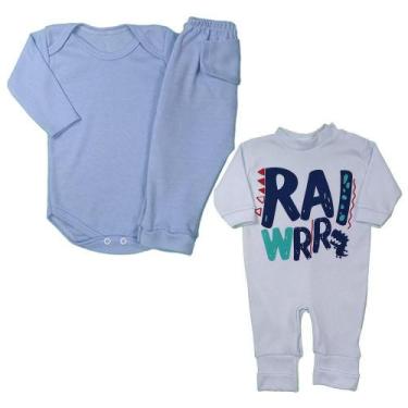 Imagem de Kit Bebê 3 Peças Body Manga Longa E Mijão E Macacão Suedine - Koala Ba