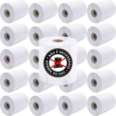 Imagem de 20 Rolos Etiqueta Adesiva Papel Couche Branca sem Ribbon - First Optio