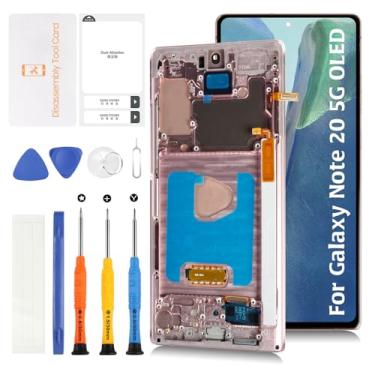 Imagem de Olivechard Tela LCD OLED Galaxy Note 20 N980 N981 17.0 cm + Moldura Bronze Místico Substituição para Samsung Galaxy Note 20 4G/5G Display Touch Digitalizador Montagem (Suporte para Impressão Digital)