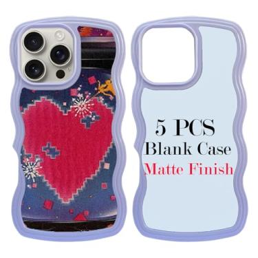 Imagem de JUSTRY 5 peças de sublimação blanks capa de telefone capa de telefone imprimível projetada para iPhone 16 Pro Max, capa de borracha macia de 6,9 polegadas + inserção de alumínio, impressão