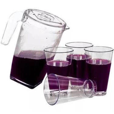 Imagem de Jarra De Suco Cristal 1,2 Litros Com Jogo De 4 Copos 400ml - ErcaPlast