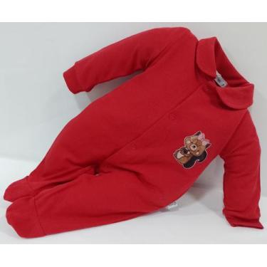 Imagem de Macacão Bebê Menina Zafielo Malha Luxo Canelada Enxoval 557, Vermelho,