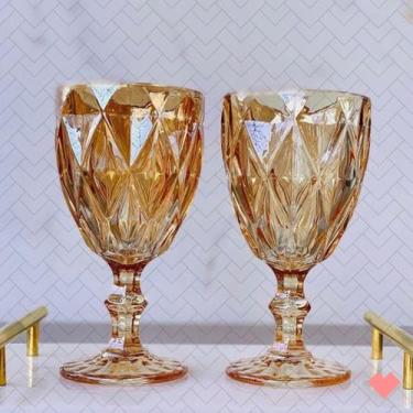 Imagem de 2Un Taça Diamond Vidro Resistente Ambar Luxo/Sofisticação - Class Home