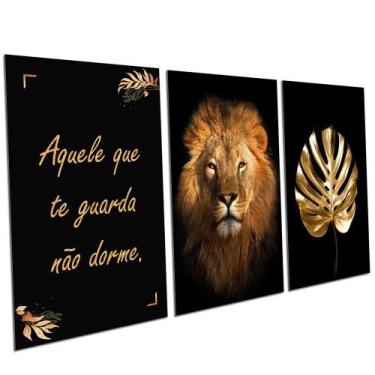 Imagem de Quadros Decorativos Leão Sala Escritório Quarto Moderno Casal PMG - D.