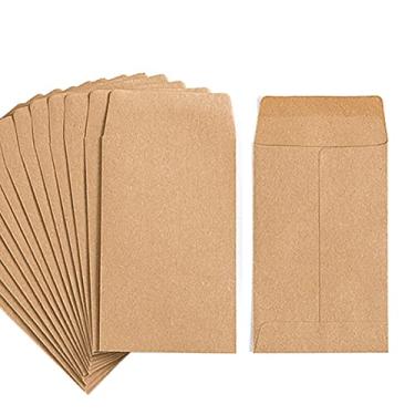 Imagem de Pacote com 1000 envelopes de moedas pequenas kraft autoadesivos de sementes kraft mini peças pequenos carimbos pacotes de armazenamento envelopes para jardim, escritório ou presente de casamento (5,5 cm × 8,8 cm)