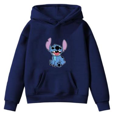 Imagem de Moletom Infantil Sti-tch Sentado Desenho Infância Bolso Canguru com Ca