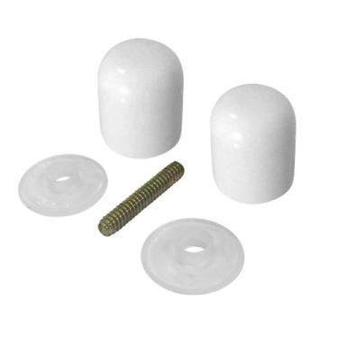 Imagem de Puxador para box de banheiro ou janela de vidro temperado abs branco -