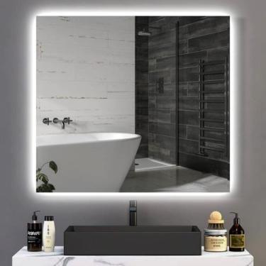 Imagem de Espelho lapidado bisotê Iluminado com LED Frio - 70x70cm - Woodglass