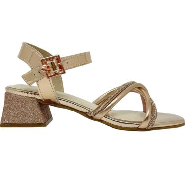 Imagem de Sandália Infantil Menina Casual Social Dia a Dia Passeio Escola com Strass Salto Baixo com Brilho Molekinha 2347.121