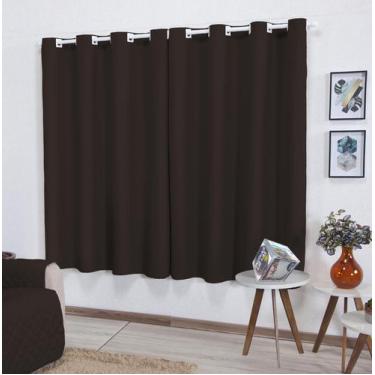 Imagem de Cortina Roma 3,00m X 1,70m Tabaco P/ Varão Até 2m Sala - Enxovais LuzL