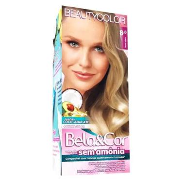 Imagem de Kit Coloração Sem Amônia Louro Claro 8.0 - Beauty Color