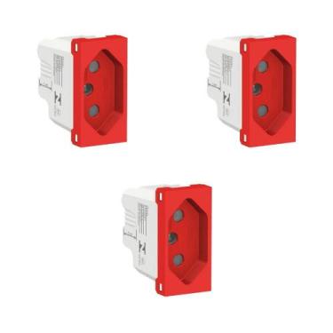 Imagem de Kit 3 Modulo Tomada 20A Vermelho S70203134 Orion Schneider