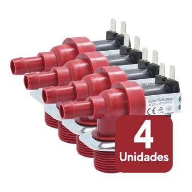 Imagem de Kit 4 Válvulas Solenoide Tiwa P/ Agua Vapor Com Suporte 220v - TIWA DO