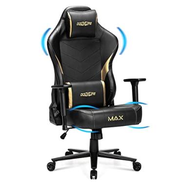 Imagem de Douxlife Cadeira de jogos grande e alta 181 kg máx. almofada de tamanho grande, cadeira de escritório ergonômica para adultos, cadeira de computador com apoios de braço 3D, encosto de cabeça removível