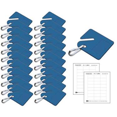 Imagem de Chaveiro quadrado com fenda para armário Lucky Line com ganchos e etiquetas, Azul