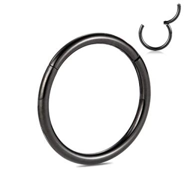 Imagem de PEAKLINK G23 Anéis de argola de nariz de titânio septo Clicker Ring Seamless Segment Clicker Ring Conch Piercing Jewelry Cartilag Helix Tragus Lip Lobe Brincos, Metal, outro