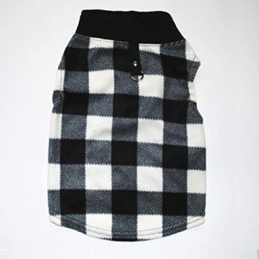 Imagem de PIXRIY Suéter para cães, colete de lã macio com guia anel de coleira pulôver para cães jaqueta de inverno roupas para cães de estimação para filhotes cães pequenos gatos Teddy Chihuahua Yorkshire para o Natal (XG, preto branco)