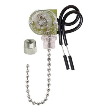 Imagem de HUAXRUI Interruptor de controle de luz de ventilador de teto, substituição para ventiladores de teto Hunter Hampton Bay Harbor Breeze, interruptor de luz liga-desliga (2, ZE-109 níquel)