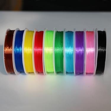 Imagem de 10 peças de 0,6 mm para amarrar moscas larvas redondas de ninfa nervuras, corpo elástico transparente, linha de amarração de mosca, materiais de linha