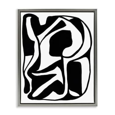 Imagem de Stupell Industries Design de arte de parede em tela flutuante emoldurada com padrão de tinta giratória por Bea Dina, moldura flutuante cinza, 64 x 78 cm