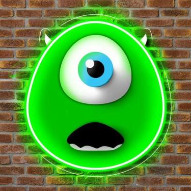 Imagem de Painel Neon Led Mike Wazowski Monstros sa Decoração quarto - Bloom