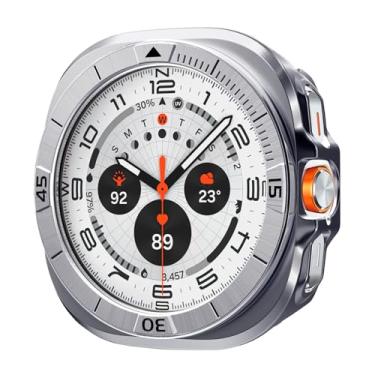 Imagem de Spigen Bezel Tune Pro projetado para Samsung Galaxy Watch Ultra 47 mm protetor de anel bisel com capa (2025/2024) - Prata