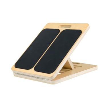 Imagem de Aymzbd Placa inclinada para maca de panturrilha, estiramento dobrado, superfície antiderrapante, placa inclinada de madeira, cunha de agachamento para