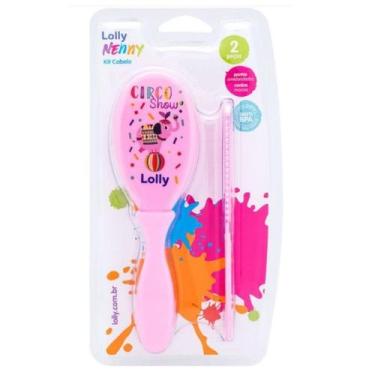 Imagem de Kit Cabelo Tip Escova e Pente Rosa 7050-01 - Lolly Nenny