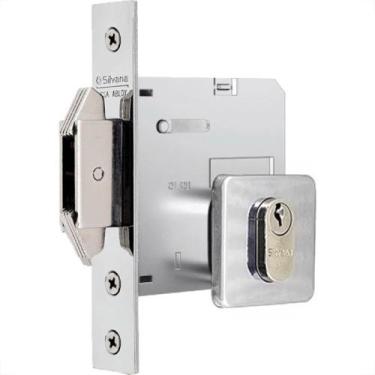 Imagem de Fechadura Silvana 4500 Porta Correr Roseta Quadrada Inox - 95088