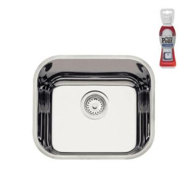 Imagem de Cuba Inox Tramontina 40x34x17 N 0 Polida Prime com Pasta de Polir Grát
