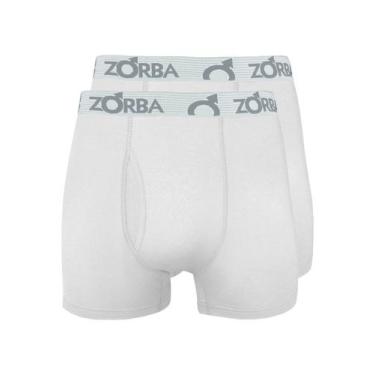 Imagem de Kit com 2 Cuecas Boxer com Abertura Zorba 848, Branco, M