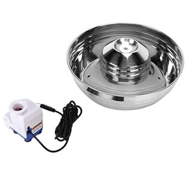 Imagem de Vomeko 2l Cat Water Fonte, Fonte de água para animais de estimação, Fonte de bebida de aço inoxidável, com 1,8m de cabo USB