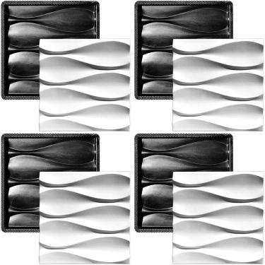 Imagem de Kit 4 Formas 3D Placa Gesso e Cimento ABS - Ondas